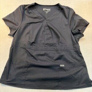 Grey's Anatomy by Barco Classic Riley Women's 3-Pocket Gray Scrub Top Size 2XL